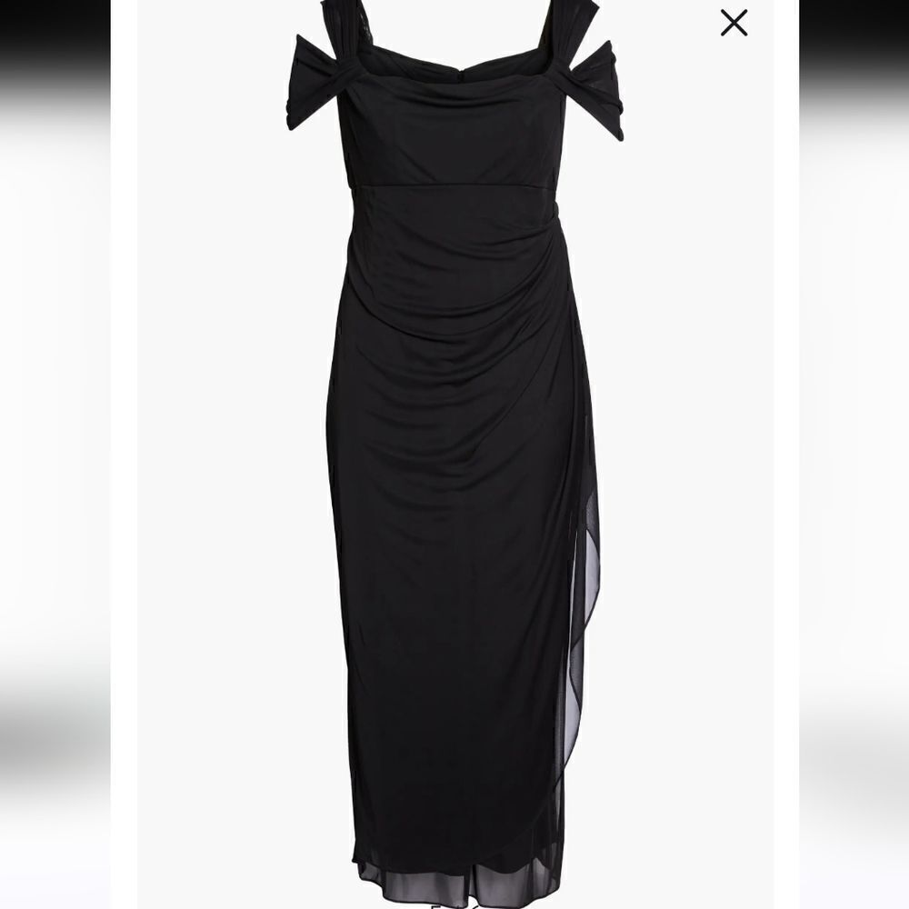Alex Evenings Cold Shoulder Ruffle Gown  NWT Size 4P - Picture 5 of 10